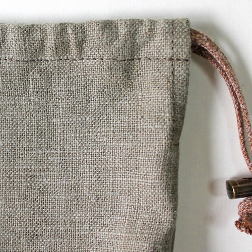 Kinchaku Basic S リネンキャンバス モスグリーン [巾着袋 麻 厚手