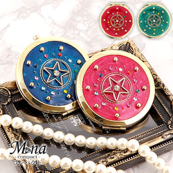 ミラー　サークルデコ コンパクトミラー ミラー ミニ鏡 拡大鏡 手作り 魔法 魔女っ子