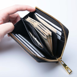 【限量特價】對折錢包，真皮，太陽皮，迷你錢包，日本製造，灰褐色，JAW022 第3張的照片