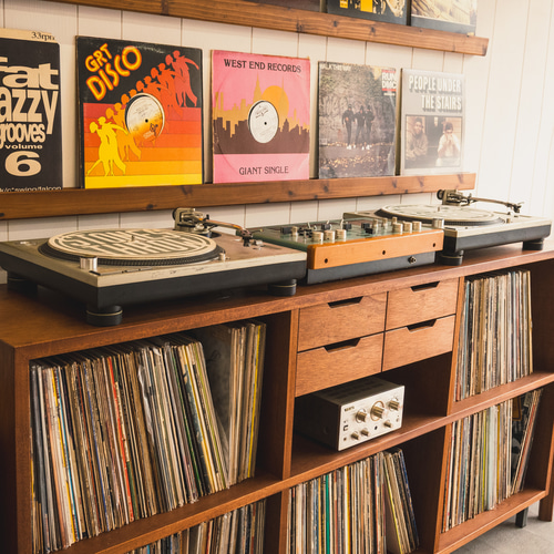 レコードラック (レトロブラウン) VINTAGE RECORD CHEST レコード大量収納 サイズ変更可能 本棚 レコード