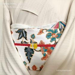 ◆【最終SALE】映える帯揚げ（spring ivory/白百合色/しらゆりいろ）パーソナルカラー帯揚げ 7枚目の画像