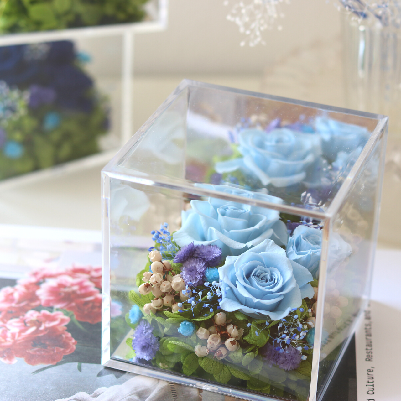 【ギフトラッピング・メッセージカード 無料】上質 プリザーブドフラワー アレンジメント 専門店  ボックス 記念日