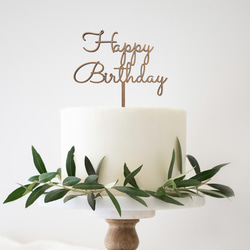 木製　ケーキトッパー　Happy Birthday お誕生日 ハーフバースデー 3枚目の画像