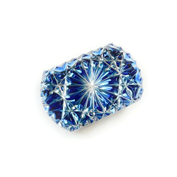 東京切子帯留め　お太鼓　菊　ブルー 6枚目の画像