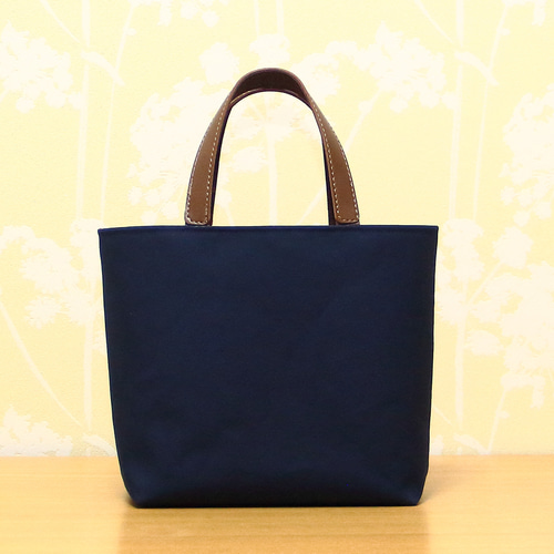 野の花刺繍 帆布のミニトートバッグ ロイヤルネイビー トート