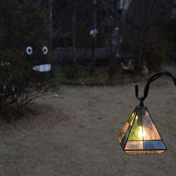 ガーデンライト 吊下げ式 4Ｋ-10 吊り金具付 ステンドグラス ガーデンランプ 庭園灯 外灯  ガーデニング 雑貨 12枚目の画像
