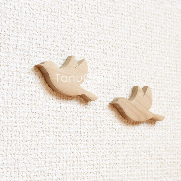 木製プッシュピン ■フライングバード■ 2個セット 2枚目の画像
