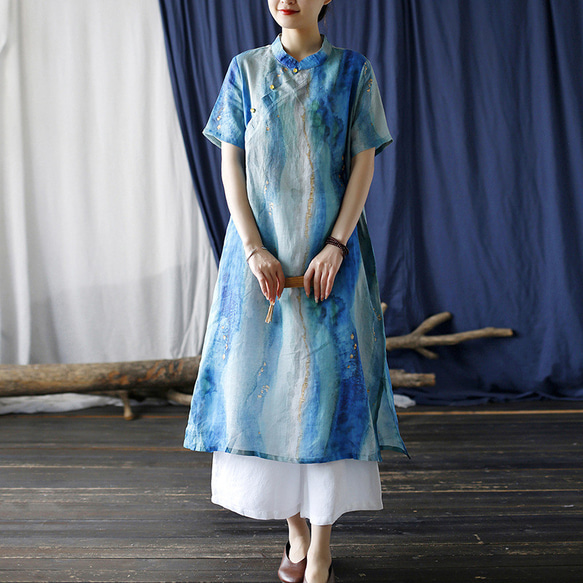 亞麻時尚設計洋裝 2278 第9張的照片