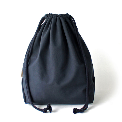 Kinchaku Basic LL コットンキャンバス ブラック [巾着袋 帆布 厚手