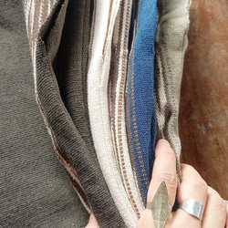 手工編織植物染棉連身裙/深灰色/泰國克倫族/卡蘇裡染色/公平貿易 第8張的照片