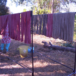 手工編織植物染棉連身裙/深灰色/泰國克倫族/卡蘇裡染色/公平貿易 第13張的照片