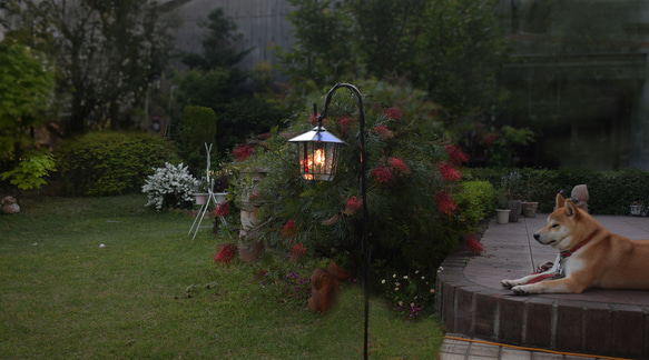 ガーデンライト 吊下げ式 6Ｋ-40 吊り金具付 ステンドグラス ガーデンランプ 庭園灯 外灯  ガーデニング 雑貨 11枚目の画像