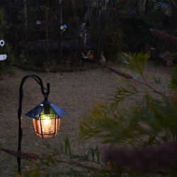 ガーデンライト 吊下げ式 6Ｋ-40 吊り金具付 ステンドグラス ガーデンランプ 庭園灯 外灯  ガーデニング 雑貨 12枚目の画像