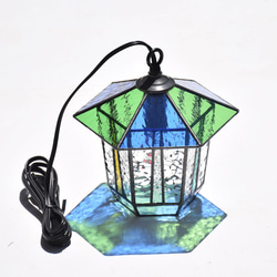 ガーデンライト 吊下げ式 6Ｋ-40 吊り金具付 ステンドグラス ガーデンランプ 庭園灯 外灯  ガーデニング 雑貨 7枚目の画像