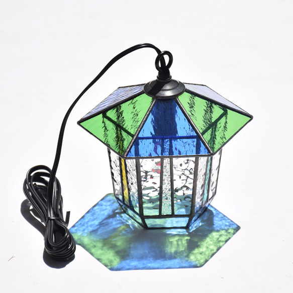 ガーデンライト 吊下げ式 6Ｋ-400 ステンドグラス ガーデンランプ 庭園灯 外灯  ガーデニング 雑貨 7枚目の画像