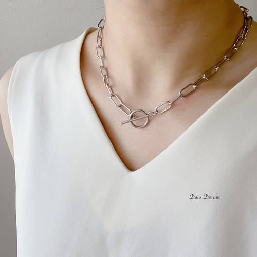 金属アレルギー対応 マンテル留め具 ステンレスチェーンネックレス