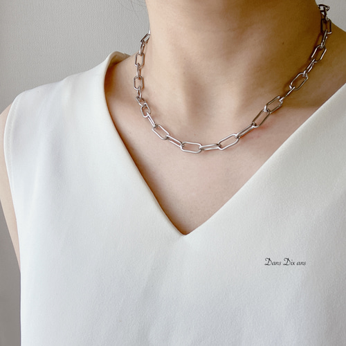 金属アレルギー対応 マンテル留め具 ステンレスチェーンネックレス