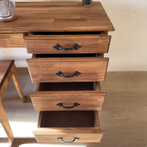 英国 デザイン ハイ 片袖 デスクA /テレワーク/引き出し/書斎/テーブル