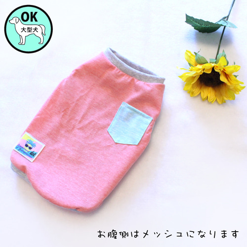 犬服 お腹メッシュタンクトップ（アカ） ペット服・アクセサリー M 