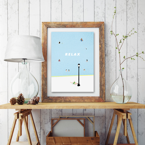 グラフィックデザインポスター RELAX /サマー リラックス 夏休み