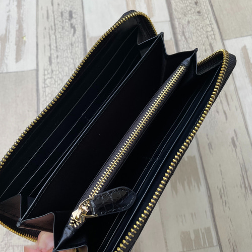 クロコダイル 財布 ブラック No1803 シャイニングクロコ レディース