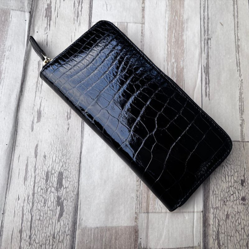 クロコダイル　財布 クロコダイル 財布 ブラック No1803 シャイニングクロコ レディース