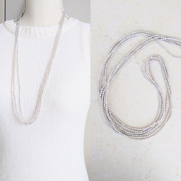 佳様 淡水 本真珠ライスシャワーケシ 連ネックレス ステンレスS925K18