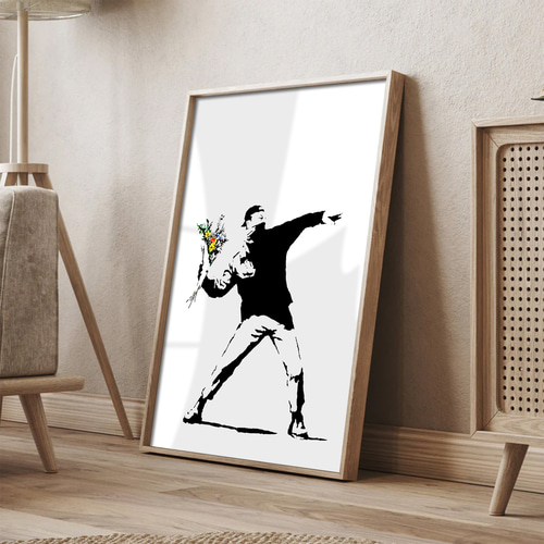 Banksy -Flower Thrower-』バンクシー アート インテリア