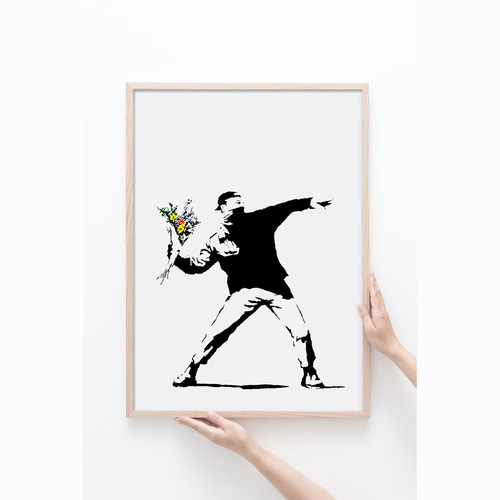 Amazon.co.jp: ポスター バンクシー The World of Banksy Flower