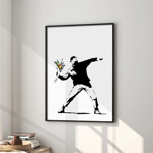 額装品/Flower Thrower/バンクシー/アート/インテリア/貴重 楽天市場】バンクシー アートフレーム （Love is in the Air/愛