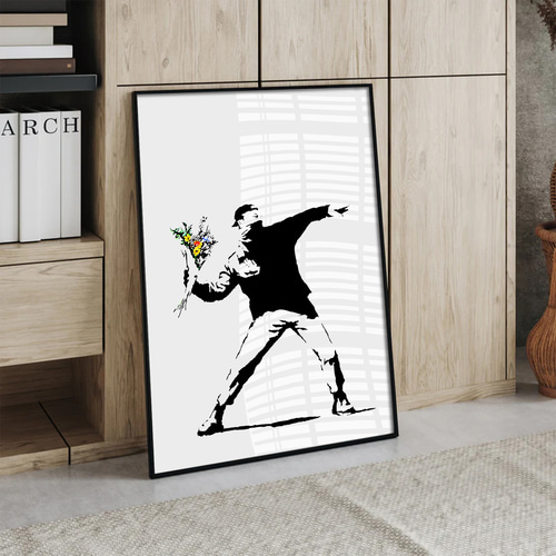 Banksy -Flower Thrower-』バンクシー アート インテリア