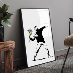 【額縁付き】 Banksy バンクシー A2ポスター 11 Banksy -Girl with Balloon-』バンクシー アート インテリア ア