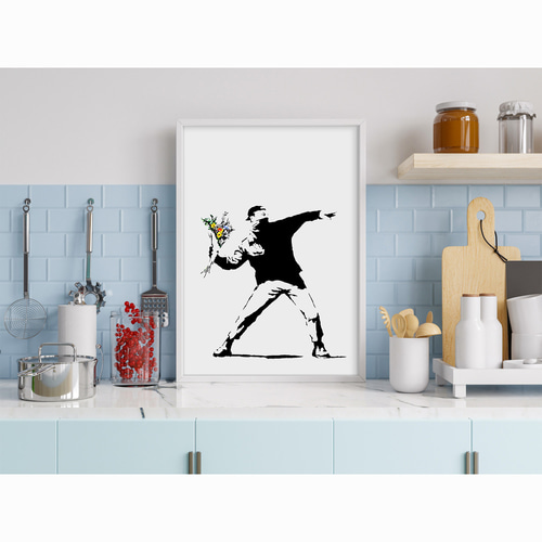 Banksy -Flower Thrower-』バンクシー アート インテリア