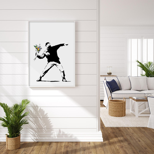 Banksy -Flower Thrower-』バンクシー アート インテリア