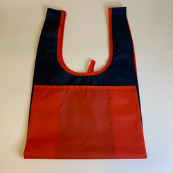 <One off>Colorful Nylon Eco Bag / Navy x Red 【ラスト１点】 4枚目の画像