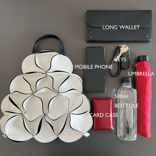 2Way幾何学的なお花のリュック・ショルダーバッグ-WHITE リュック