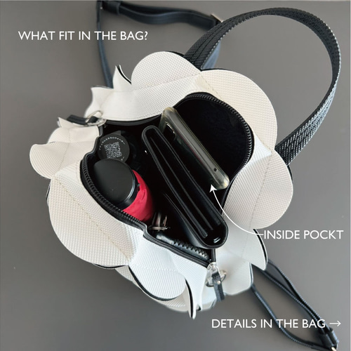 2Way幾何学的なお花のリュック・ショルダーバッグ-WHITE リュック