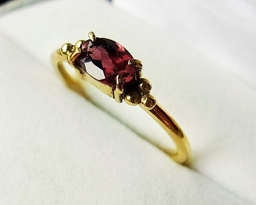 るるさまご確認用】ロードライトガーネットのオーバルファセットリング0107
