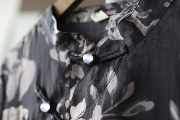 ワンピース 袖付き チャイナドレス 風シンプルなデザイン 薄手の生地 2275 8枚目の画像