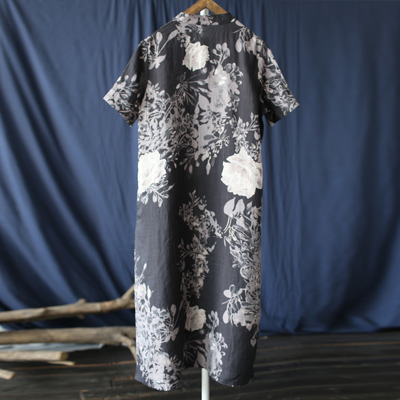 ワンピース 袖付き チャイナドレス 風シンプルなデザイン 薄手の生地 2275 7枚目の画像