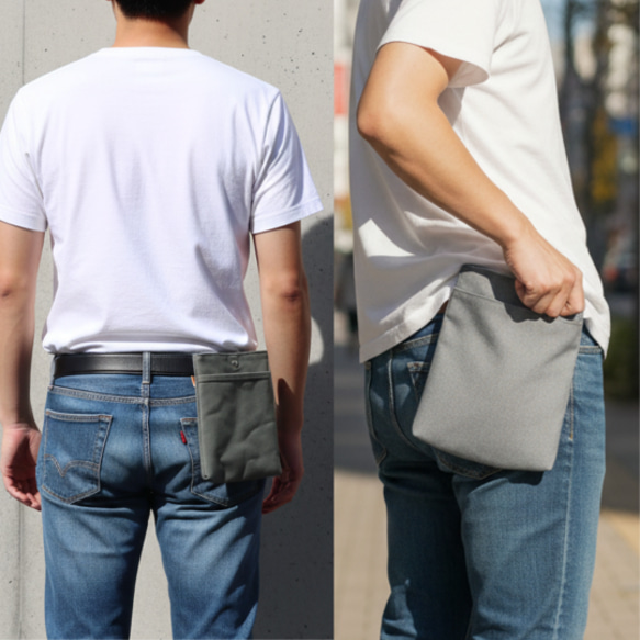 ワークポーチ ウエストポーチ ベルトポーチ ウエストバッグ 腰袋 帆布