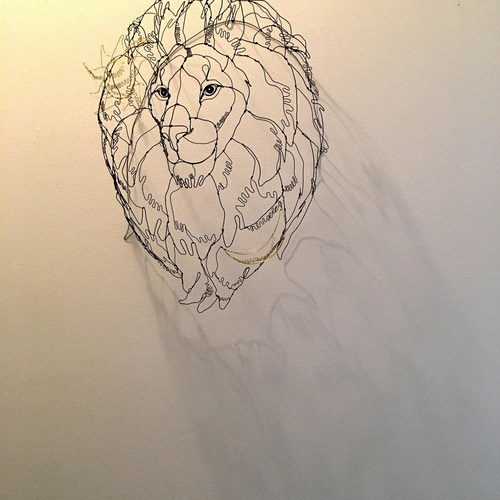 ワイヤーアート ワイヤークラフト ライオン 太陽と月