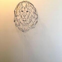 ワイヤーアート　ワイヤークラフト  ライオン 太陽と月【受注制作】 3枚目の画像