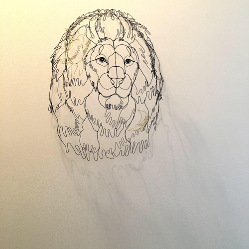 ワイヤーアート ワイヤークラフト ライオン 太陽と月【受注制作