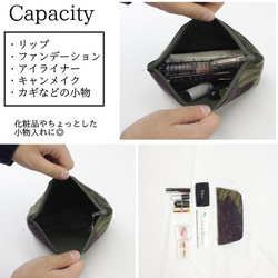 布の宝石Gandini社の生地を使った◎深い色合いの花柄ポーチ 10枚目の画像