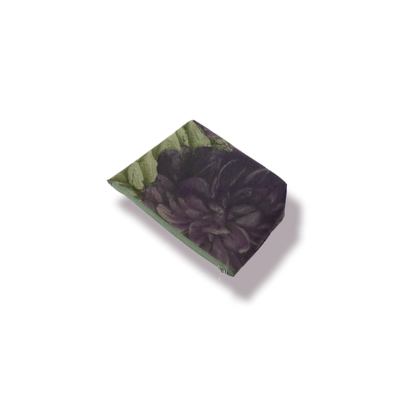 布の宝石Gandini社の生地を使った◎深い色合いの花柄ポーチ 1枚目の画像