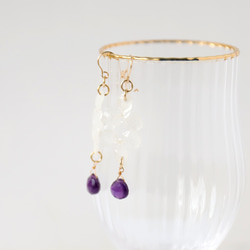 花與石二月生日石：紫水晶（耳環）#839 第2張的照片