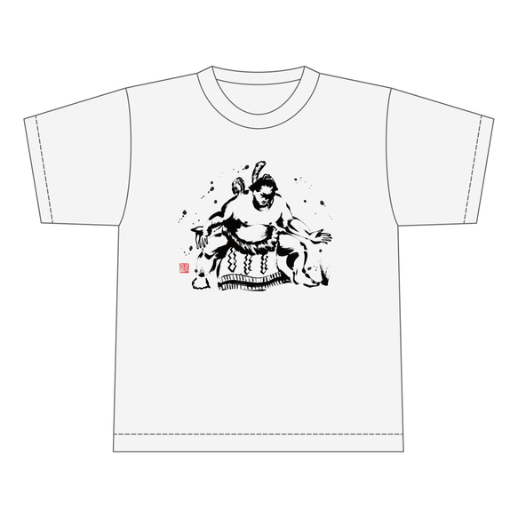 【Tシャツ】 力士/白 4枚目の画像