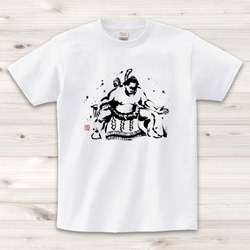 【Tシャツ】 力士/白 1枚目の画像