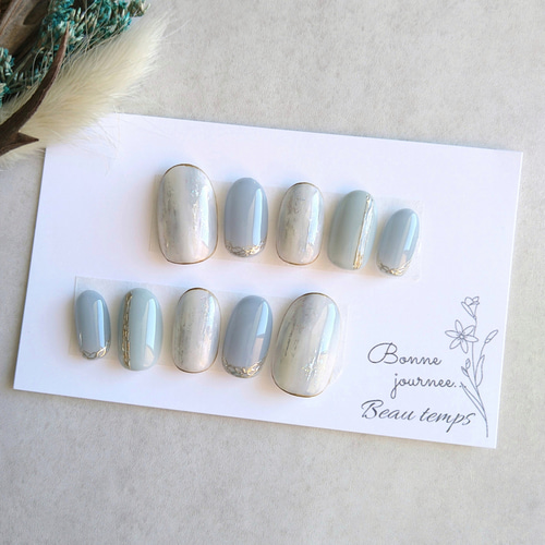 ニュアンスネイルチップアイスブルー ネイルチップ（つけ爪） Beau 